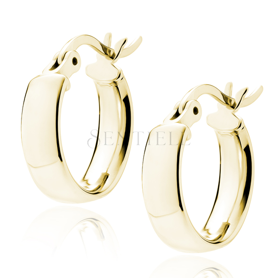 Silver (925) earrings hoops - highly polished