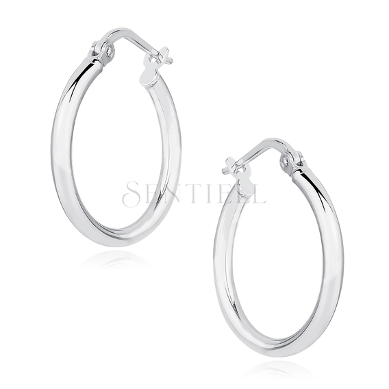 Silver (925) earrings hoops - highly polished