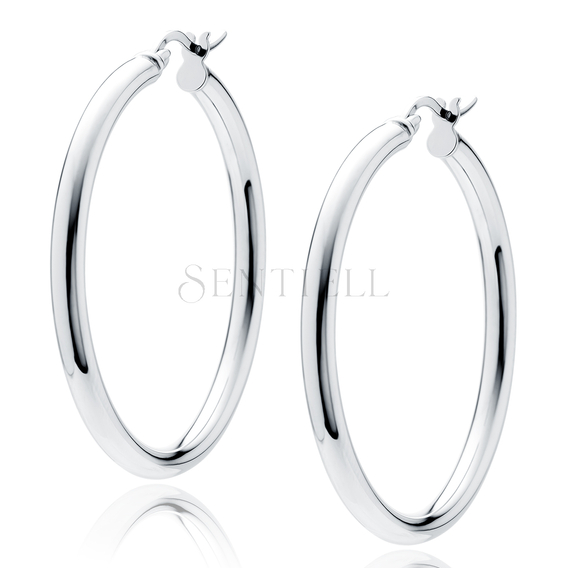 Silver (925) earrings hoops - highly polished