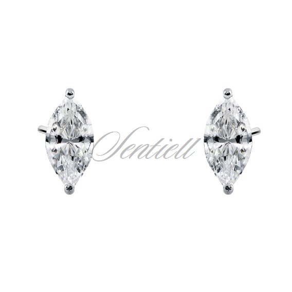 Silver (925) earrings marquise white zirconia