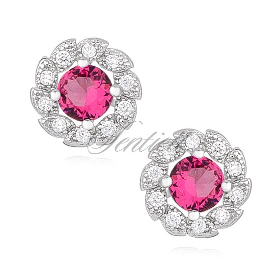 Silver (925) earrings with rubby zirconia