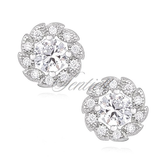 Silver (925) earrings with white zirconia