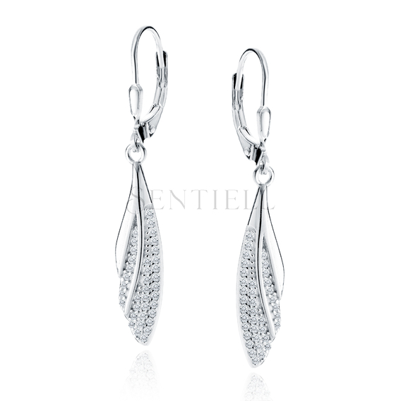 Silver (925) earrings with white zirconias