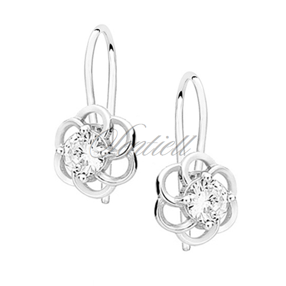 Silver (925) elegant earrings - flowers with zirconia