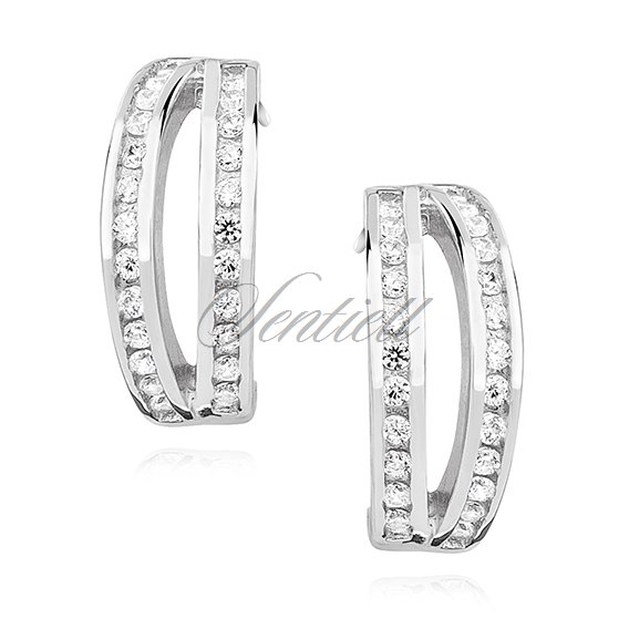 Silver (925) elegant earrings with zirconia