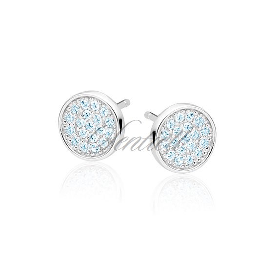 Silver (925) elegant round earrings with zirconias
