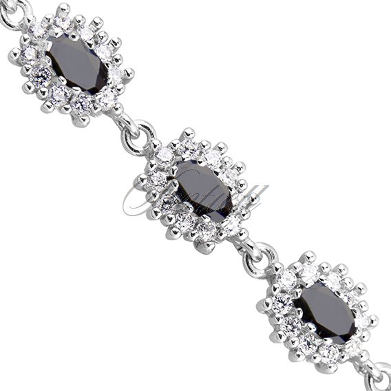 Silver (925) fashionable bracelet black zirconia