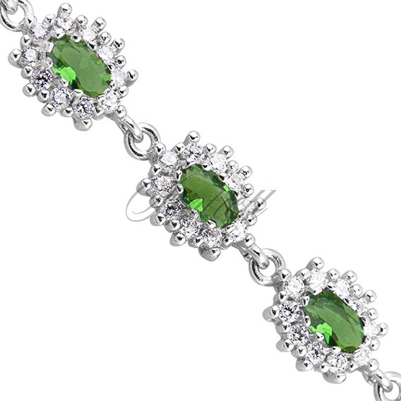 Silver (925) fashionable bracelet emerald zirconia