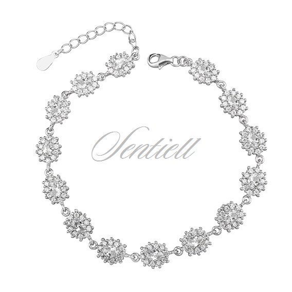 Silver (925) fashionable bracelet white zirconia