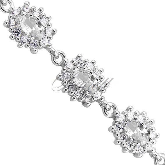 Silver (925) fashionable bracelet white zirconia