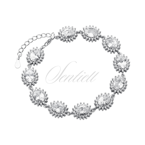 Silver (925) fashionable bracelet white zirconia