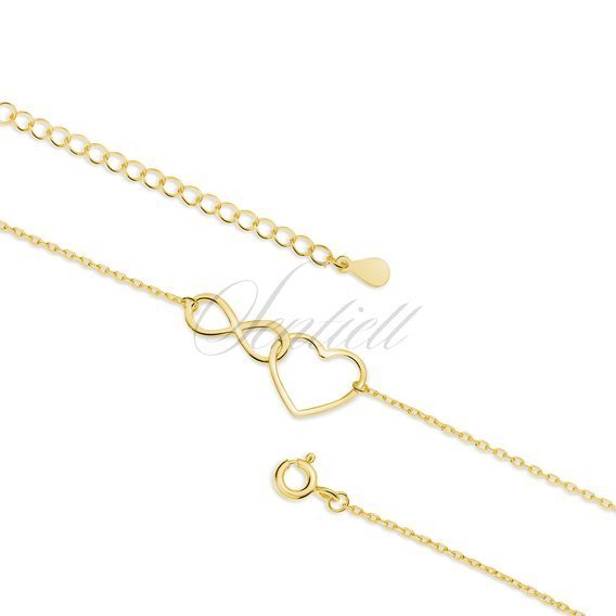 Silver (925) gold-plated ankle bracelet with infinity and heart