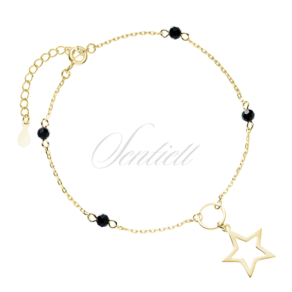 Silver (925) gold-plated bracelet with star black spinels