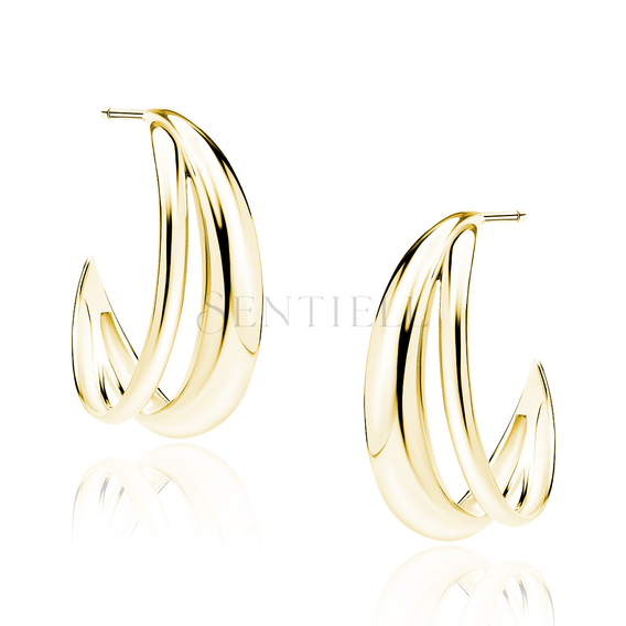 Silver (925) gold-plated double earrings - circles