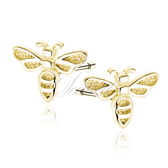 Silver (925) gold-plated earrings - bee