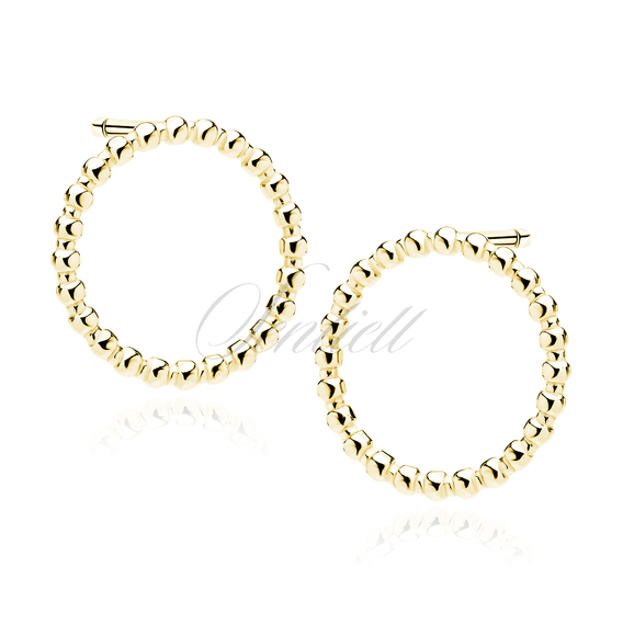 Silver (925) gold-plated earrings - circles of balls