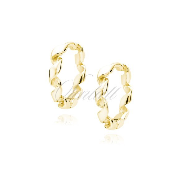 Silver (925)gold-plated earrings hoops cutted pipes