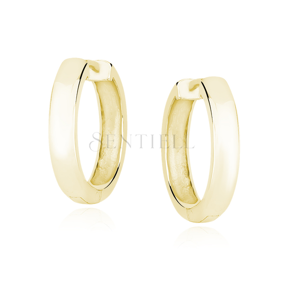 Silver (925) gold-plated earrings hoops - highly polished