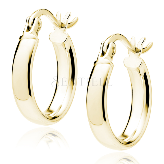 Silver (925) gold-plated earrings hoops - highly polished