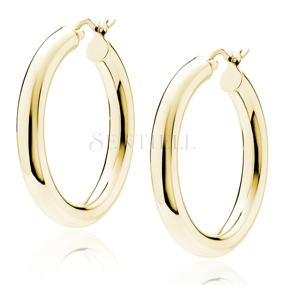 Silver (925) gold-plated earrings hoops - highly polished