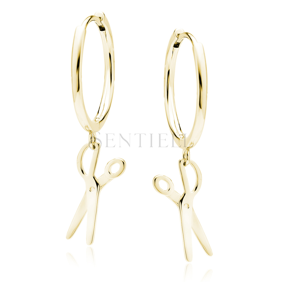 Silver (925) gold-plated earrings - scissors