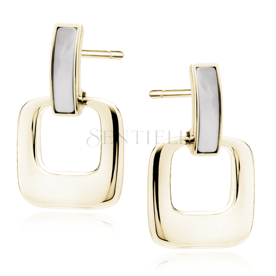 Silver (925) gold-plated earrings with Nacre