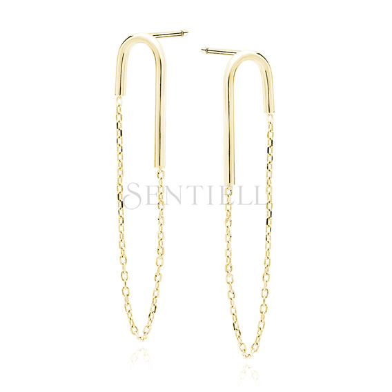 Silver (925) gold-plated earrings with chain