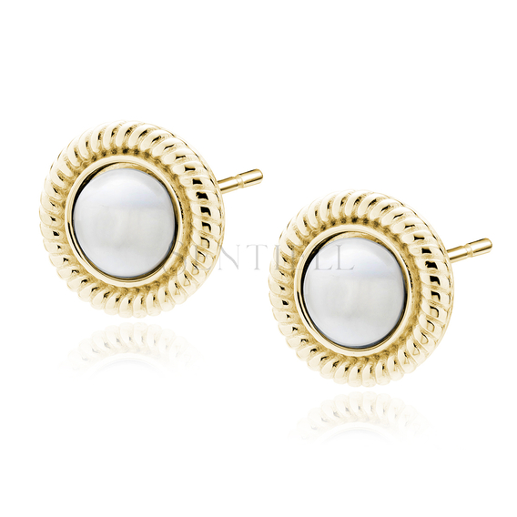 Silver (925) gold-plated earrings with pearl