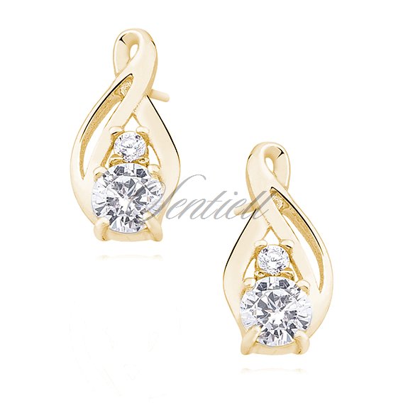 Silver (925) gold-plated earrings with white zirconia