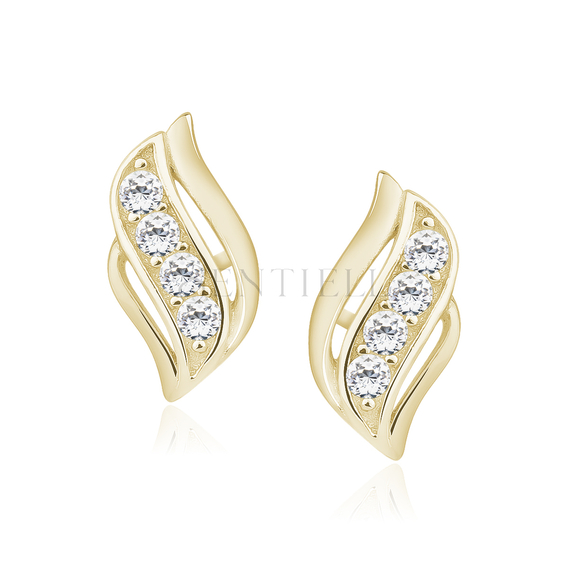 Silver (925) gold-plated earrings with zirconia