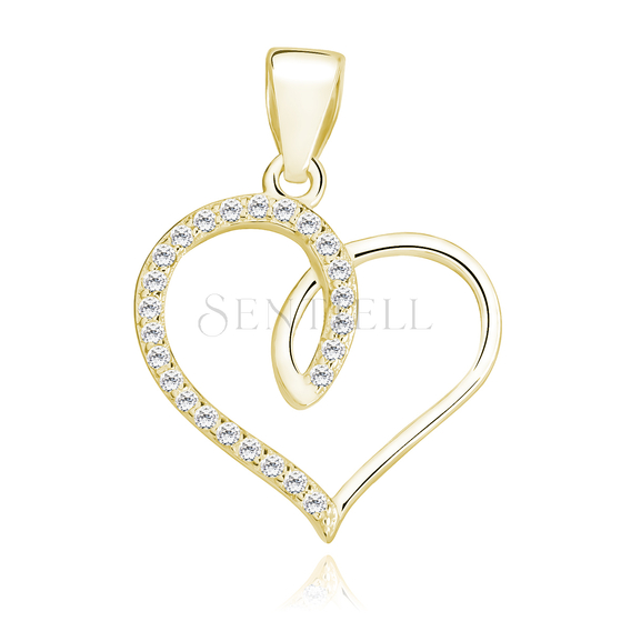 Silver (925) gold-plated heart pendant with zirconia