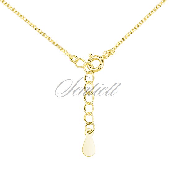 Silver (925) gold-plated necklace - crescent with zirconias