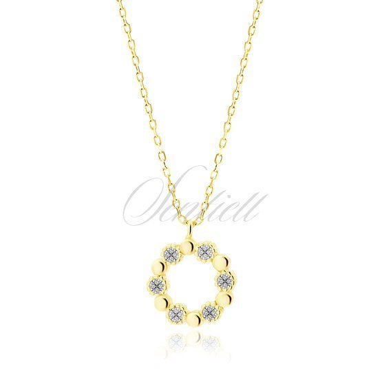 Silver (925) gold-plated necklace - flower with zirconias