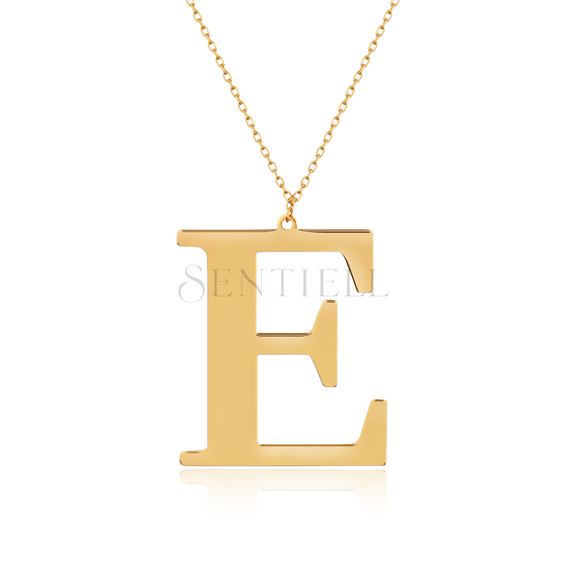 Silver (925) gold-plated necklace - letter E