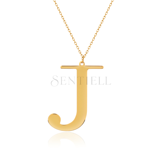 Silver (925) gold-plated necklace - letter J