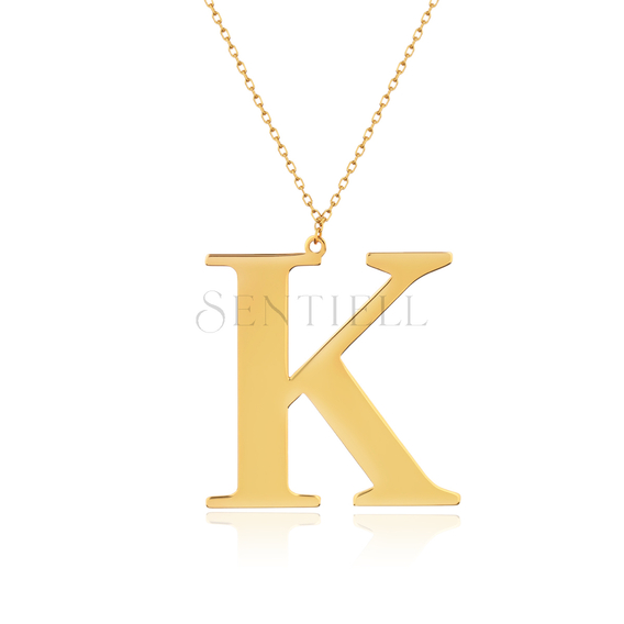 Silver (925) gold-plated necklace - letter K