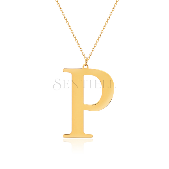 Silver (925) gold-plated necklace - letter P