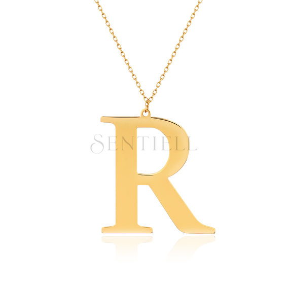 Silver (925) gold-plated necklace - letter R