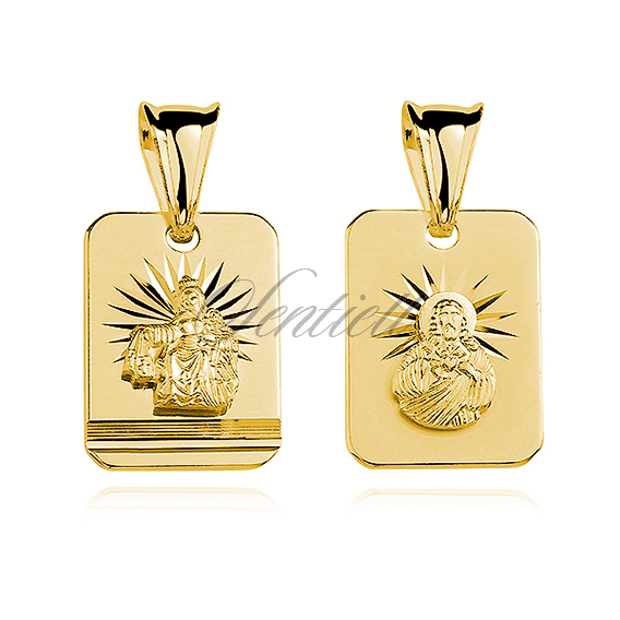 Silver (925) gold-plated pendant Jesus Christ / Scapular Mary