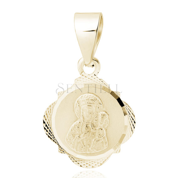 Silver (925) gold-plated pendant diamond cut - Blessed Virgin Mary / Black Madonna of Czestochowa