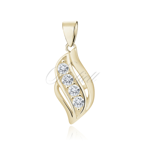 Silver (925) gold-plated pendant with white zirconia