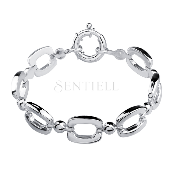 Silver (925) high polished bracelet with big clasp