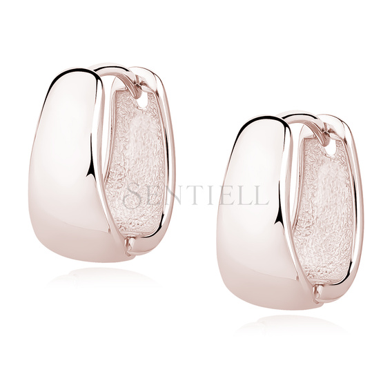 Silver (925) high polished earrings - rose gold-plated
