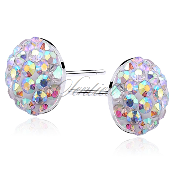 Silver (925) multicolor earrings half ball