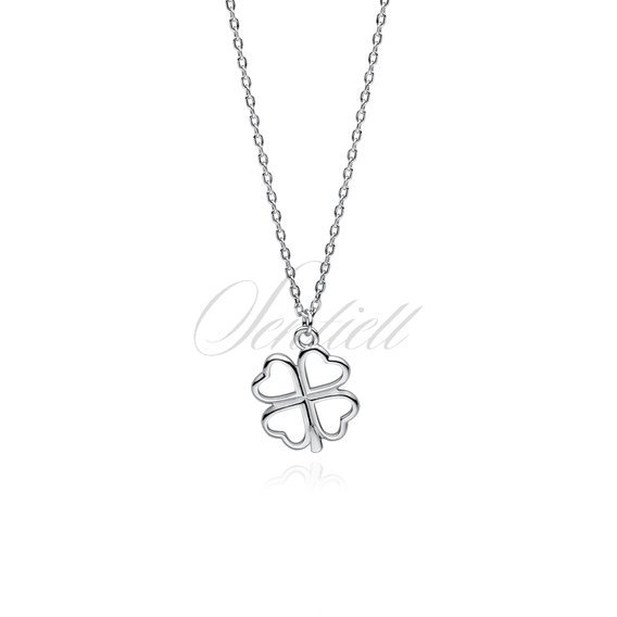 Silver (925) necklace clover
