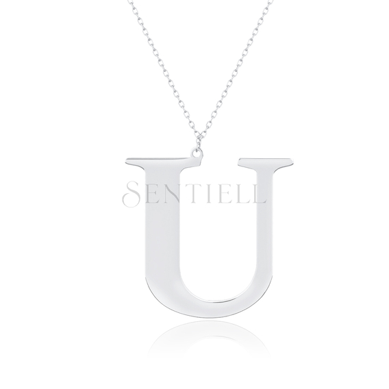 Silver (925) necklace - letter U