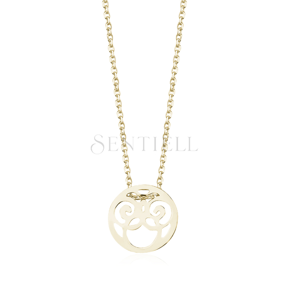 Silver (925) necklace - openwork circle, gold-plated