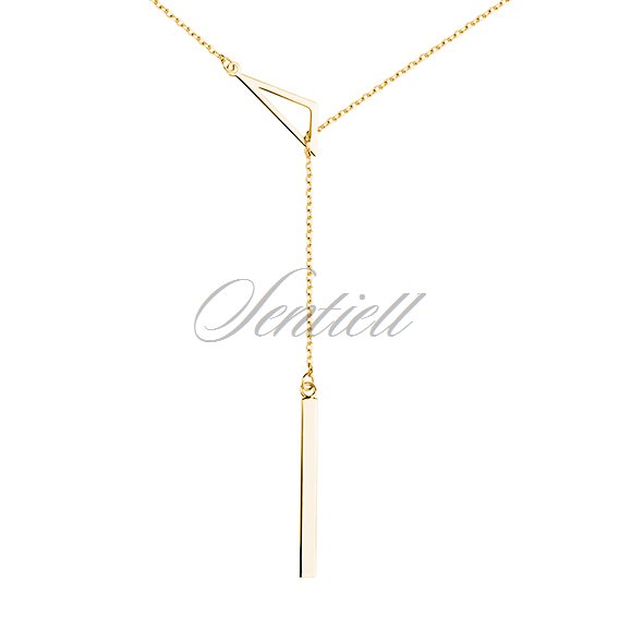 Silver (925) necklace - triangle, gold-plated