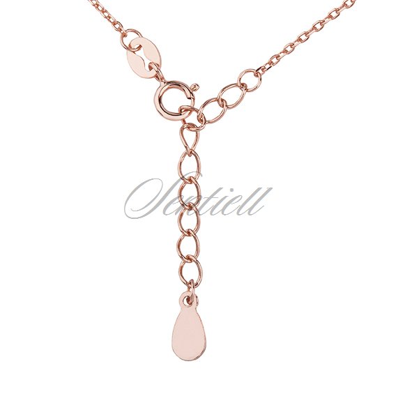 Silver (925) necklace - wing with zirconia, rose gold-plated
