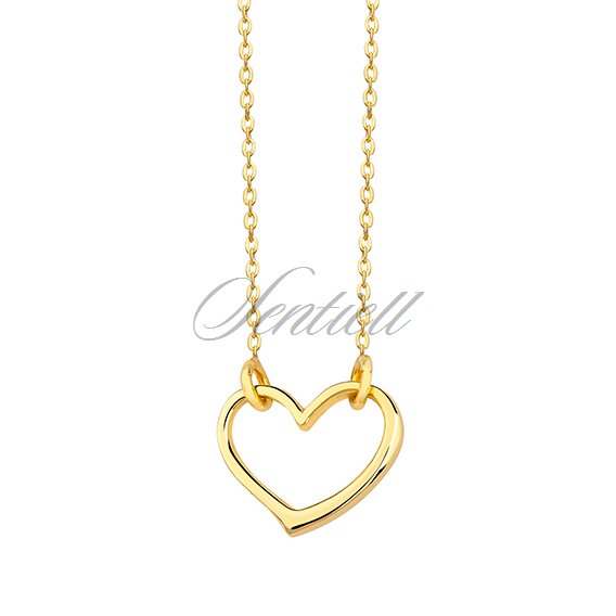 Silver (925) necklace with heart pendant, gold-plated